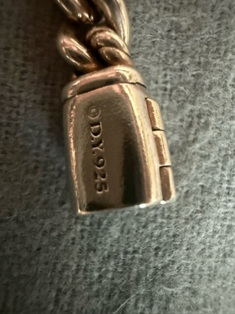 David Yurman Silver 'Love' Cable ID Bracelet - Picture 7 of 12
